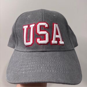 Vintage USA Baseball Hat 100% Cotton USA - Gray